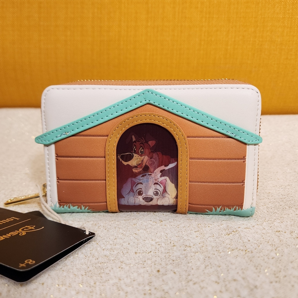 Loungefly I Heart Disney Dogs Dog House Lenticular Lady, Pongo, Rodger Wallet